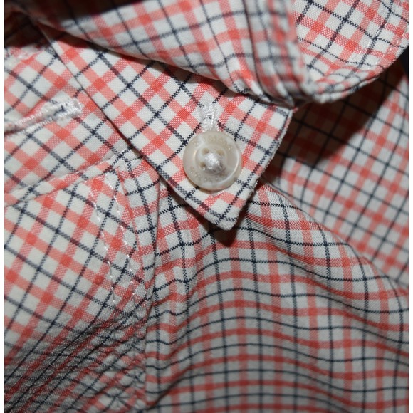 Simms Mens Long Sleeve Fishing Lightweight Casual Shirt Orange Plaid Small - Picture 4 of 11